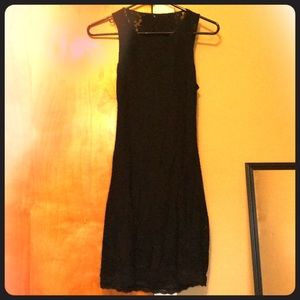 Black lace dress with semi open back